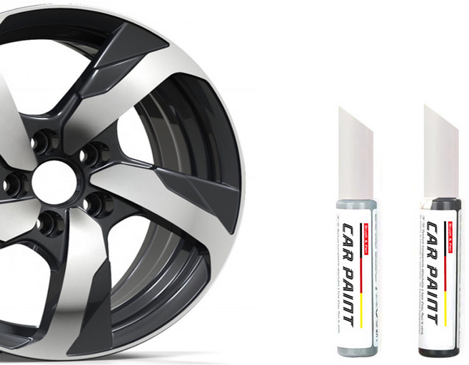 휠기스 보수용 카페인트 붓펜 자동차휠 복원 알로이 실버 그레이 건메탈 스퍼터링 붓펜, 휠페인트, 스퍼터링(건메탈/다크크롬), 1개