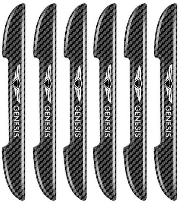 차량 문콕 방지 보호 스티커 번호판가드 자동차, 1개, 탄소섬유 화이트라벨 6개