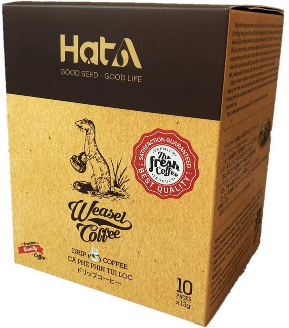 Hat A 일본직구 카피락 환상의 커피 족제비 드립팩 10팩 (13g/팩) 커피킹 해외 기념품 코르크 고양이 베트남산