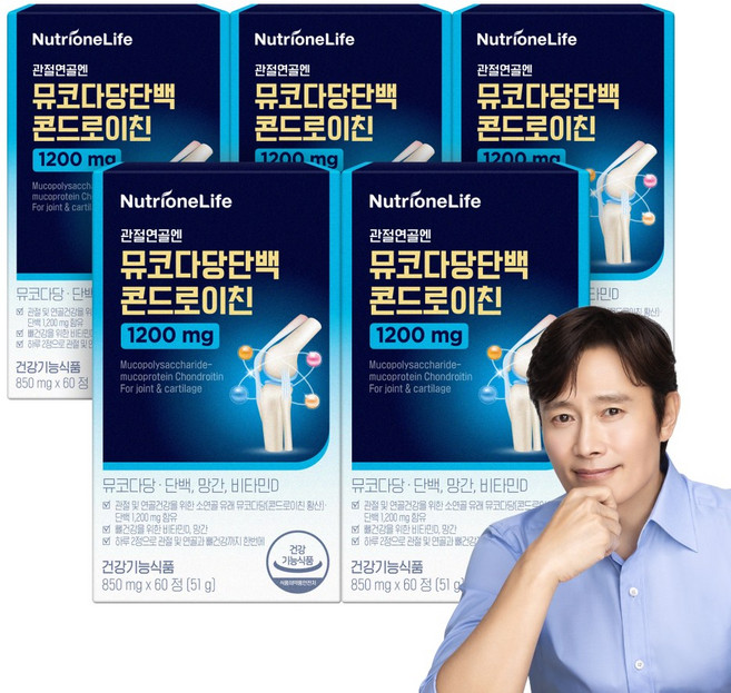 [무료배송/오늘출발] 뉴트리원 관절연골엔 뮤코다당단백 콘드로이친 1200 건강기능식품, 5개, 60정