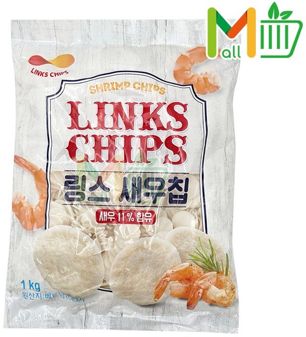 알 새 우칩 1kg 링스 알새우칩 안주 간편간식 7초 무료안주 마른안주, 2개