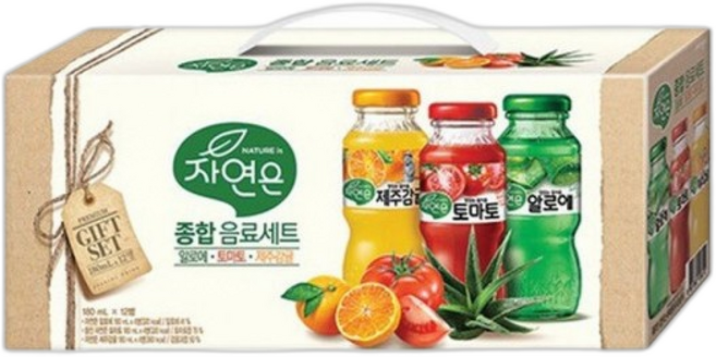 테온셀 동아오츠카 오로나민C 신1박스 10병 120ml/과일/주스/알로에/음료/매실/세트/선물용/레몬/에이드/탄산/어른, 웅진 자연은 종합 음료 세트 180mL 48병/대용량/