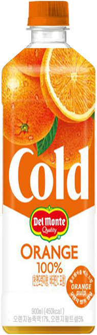 롯데칠성음료 델몬트 콜드 100% 오렌지, 900ml, 1개