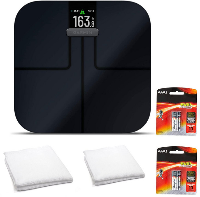 가민 인덱스 S2 스마트 체중계 및 BPM 혈압 모니터 세트 블랙 Garmin, 단일구성