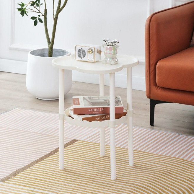 [안정적인 다층 선반]야외 소형 테이블 발코니 노출 방수 방열 노화 방지 미니 정원 차 테이블 가정용 분리형, 내보내기/3층 (흰색), [특별 제공 치료] 평생 나쁘지 않음