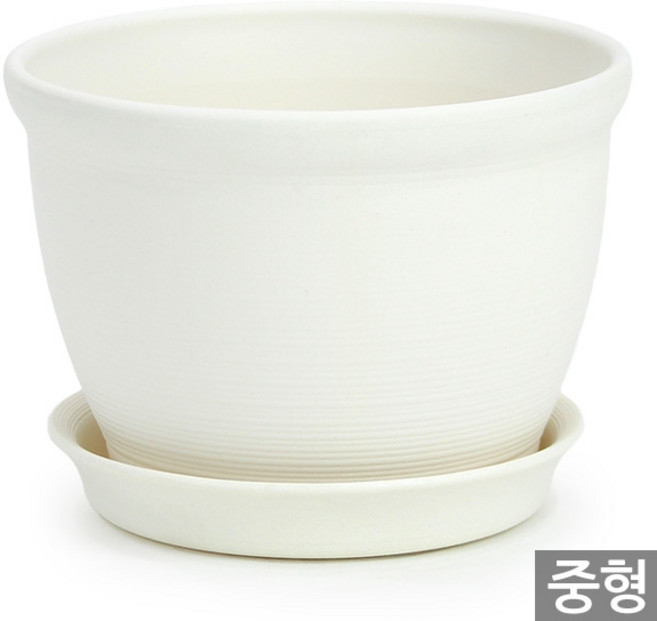 세인화분 튼튼한 플라스틱 플라워 포트 화분 받침 세트, 2개, 화이트