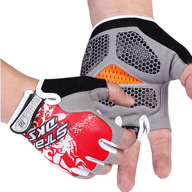 SINPAID 남성 스포츠 헬스 반장갑 장갑 여름 자전거 등산 낚시 남자, 레드XL, 1개