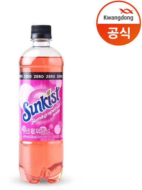 썬키스트 제로 자두자몽소다, 600ml, 12개