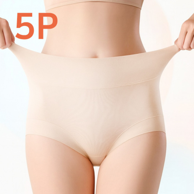 메가잇템 세상 진짜 편한 여성 하이웨스트 노라인 면 팬티 5P