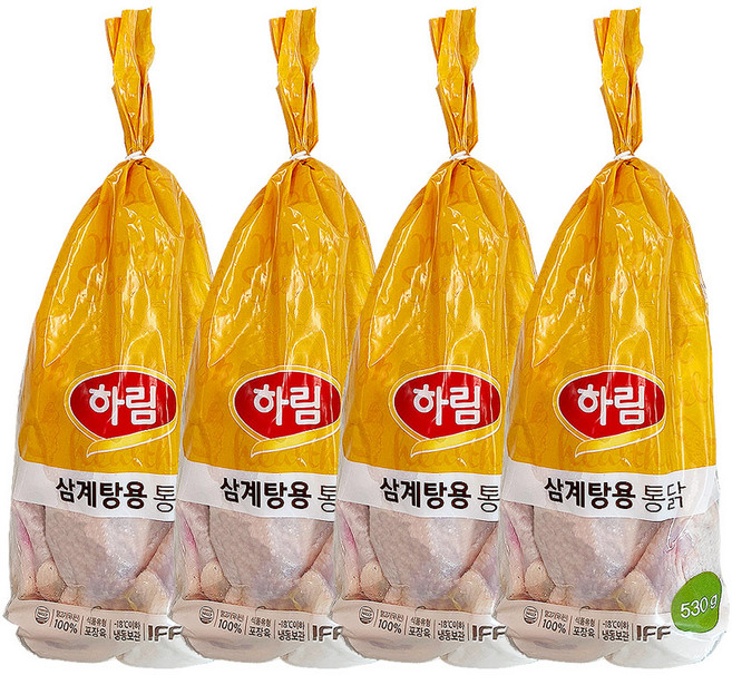하림 냉동 삼계탕용 통닭 530g 4봉, 4개