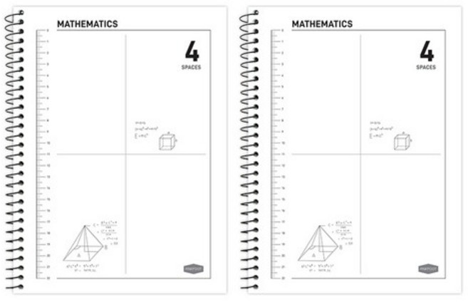 핑크풋 3000 4분할수학연습장 국어/깍두기노트, WhiteColor, 4개