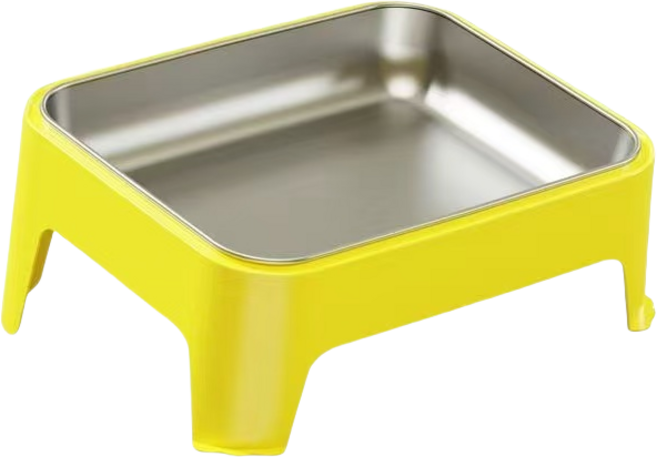 가정용 대용량 개미 방지 스텐 반려견용품밥그릇, 옐로우, 1개