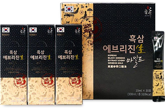 [금흑] 흑삼 에브리진생 마일드 (10ml x 30포), 300ml, 1개