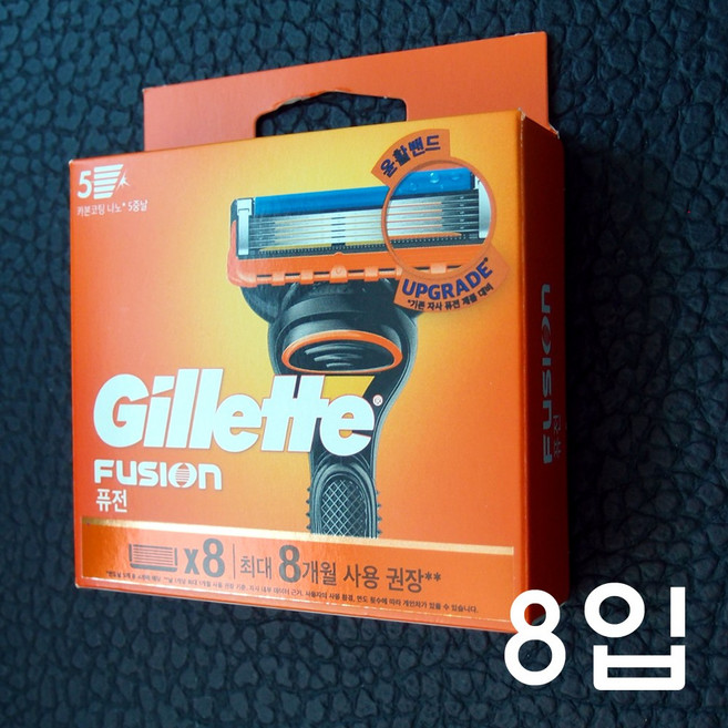 질레트 정품 대용량 퓨전 면도날8입, 8개입, 1세트