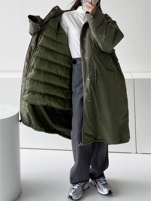 M65 개파카 롱패딩 야상점퍼 오리지날 오버핏 퀼팅내피 피쉬테일 오버핏