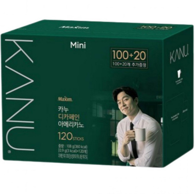 카누 미니 디카페인 아메리카노 국민커피 120T 커피 음료, 900mg, 120개입, 1박스