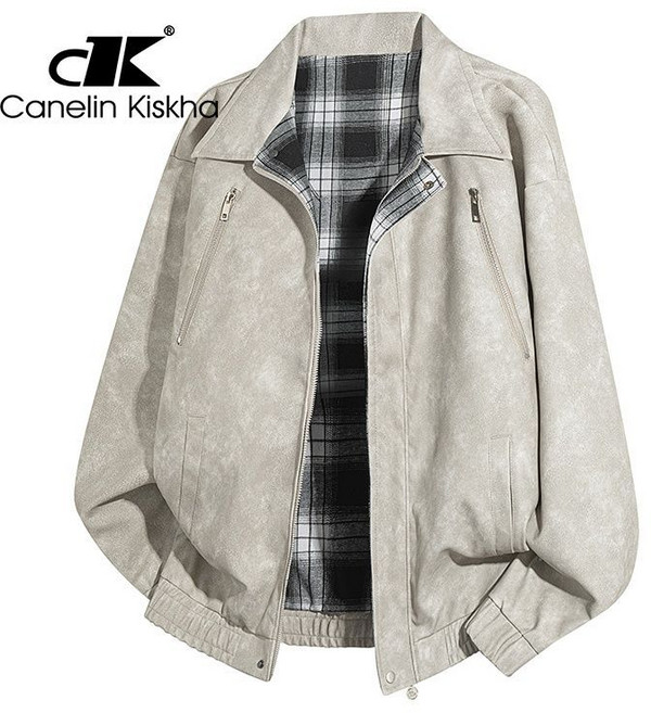CANELIN KISKHA 復古美式 翻領寬松夾克外套 男