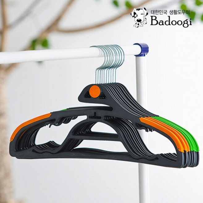 바두기 업그레이드 논슬립 매직행거, 30개, 오렌지+그린