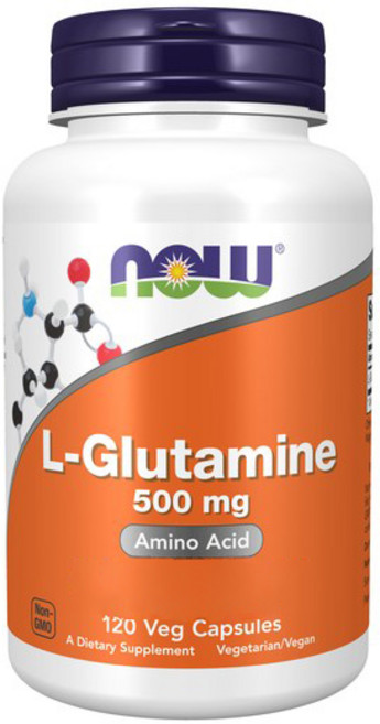 NOW Foods 左旋麩醯胺酸植物膠囊 500mg, 120顆, 1罐