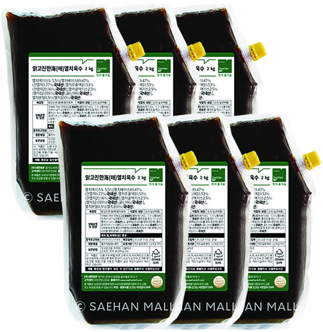 새한 담백하고 맛있는 맑고진한 해 멸치육수, 2kg, 6개