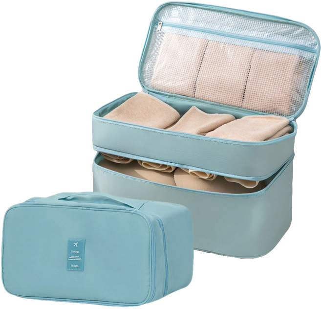 로앤제이 2단 속옷 파우치 언더웨어 브라 가방 대용량 시크릿 여성용품 여행용 휴대용