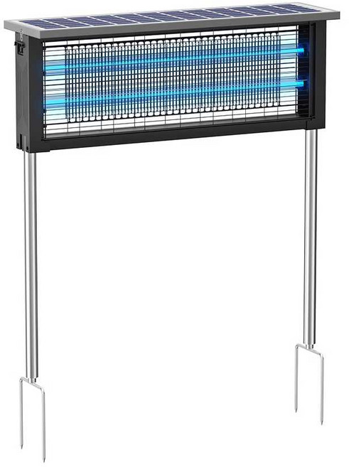 태양광 포충기 야외 펜션 포집기 벌레 정원 대형 해충 트랩 업소용, 1개, 60W 듀얼 튜브(600m)3000V