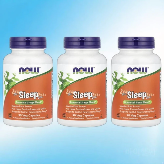 나우푸드 식물성 SLEEP 멜라토닌 무첨가 시계꽃 플라보노이드 90 베지캡슐 2+1, 90정, 3개 - 쿠팡