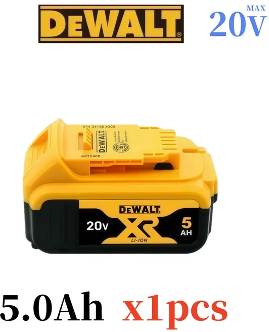 디월트 정품 배터리 18V/20V 2AH 5AH 6Ah 60V 9Ah DCB182 DCB200 DCB606 디월트 공구용 배터리, 16 DW-5AHx1pcs