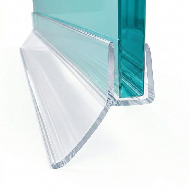 (국내생산 / 하부 물막이) 샤워부스 유리문 쫄대 물막이 물튐방지 (80cm / 2개입), 투명