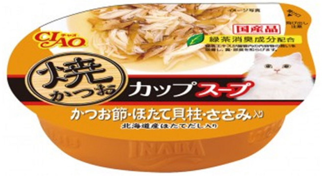 이나바 챠오 다시스프 컵, 가다랑어포&가리비관자&닭가슴살, 60g, 12개