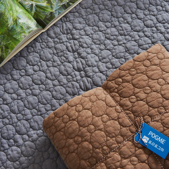 포근포그미 피그먼트 양면퀼팅 눈사람누비 이불패드 퀸 150x205cm, 샌드베이지