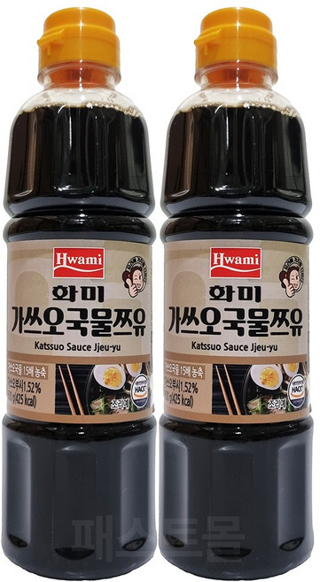 화미 가쓰오국물쯔유(15배), 600g, 2개