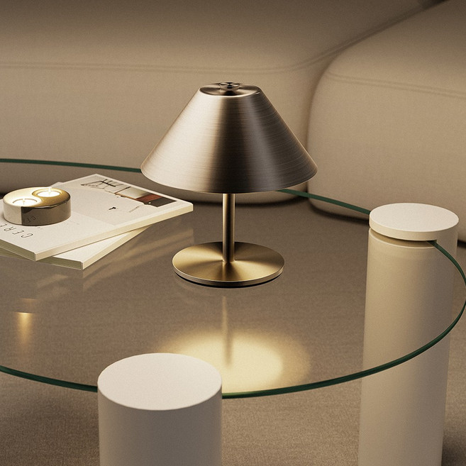 아르제룸 미드센츄리 무드등 무선 LED 침실 인테리어 탁상 수면등, 실버(소형)