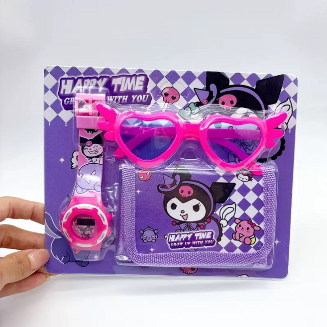 산리오 캐릭터 손목시계 안경 지갑세트 선물용