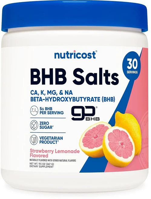 뉴트리코스트 BHB 소금 음료 믹스 30인분 딸기 레모네이드 향 1인분당 5G 총 설탕 채식 제품 0G, Strawberry Lemonade, 9.5 Ounce (Pack of 1), 1개, 267g - 쿠팡