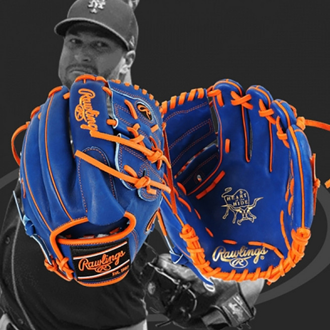 롤링스 MLB 어센틱 투수 올라운드 야구글러브 HOH 제이콥디그롬 12인치 블루/오렌지 GH2, 1개