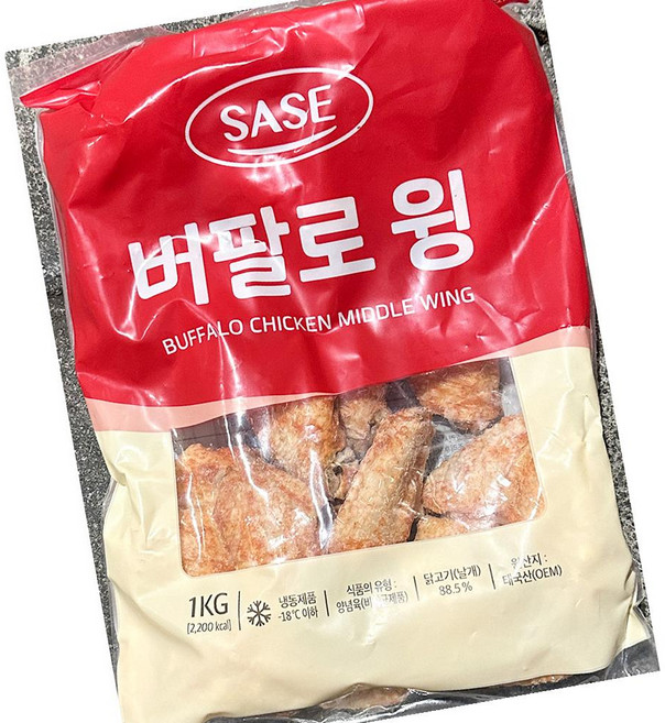 사세 버팔로 치킨 윙 1kg 튀김 냉동, 1개