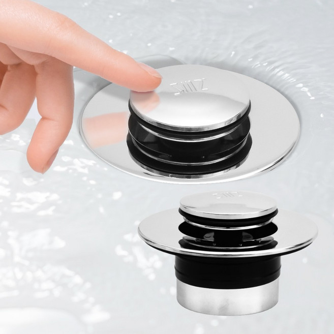 욕조트랩 팝업 폽업 하수구냄새차단 제거 배수구캡 마개 욕조물마개, 은색