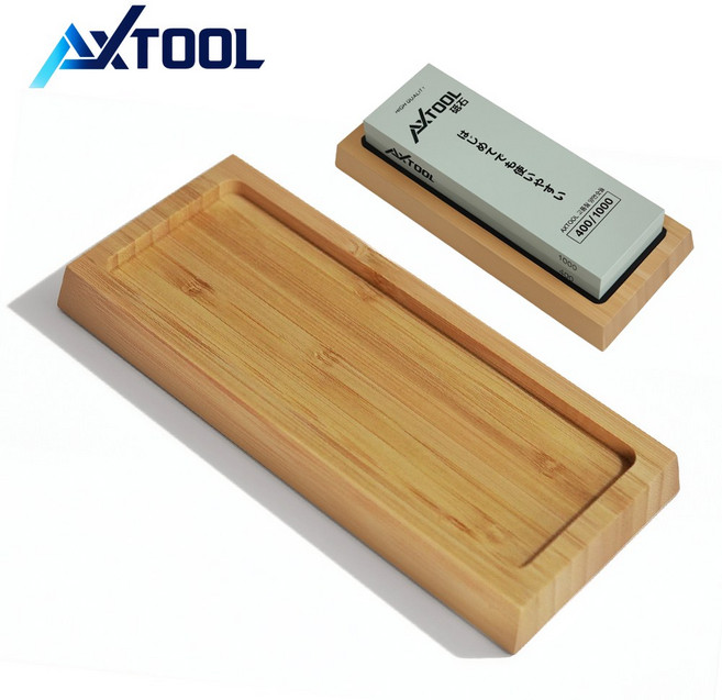 에이엑스툴 대나무 칼갈이 숫돌 받침대 미끄럼방지, 1개