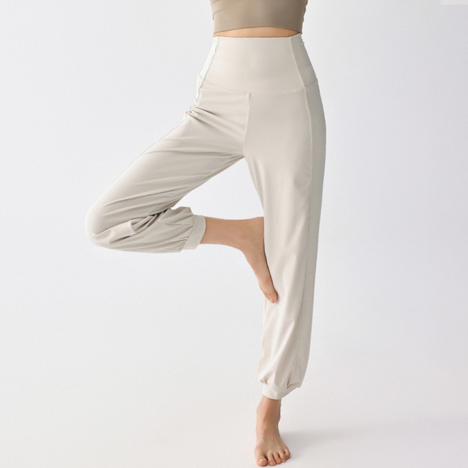 Makone 여성 패션 하이웨이스트 속건 쿨 필라테스 루즈핏 바지