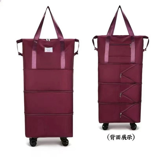 四層拉桿旅行包 萬向輪行李箱 旅行包 收納包 旅遊包, 深紫色, 1個