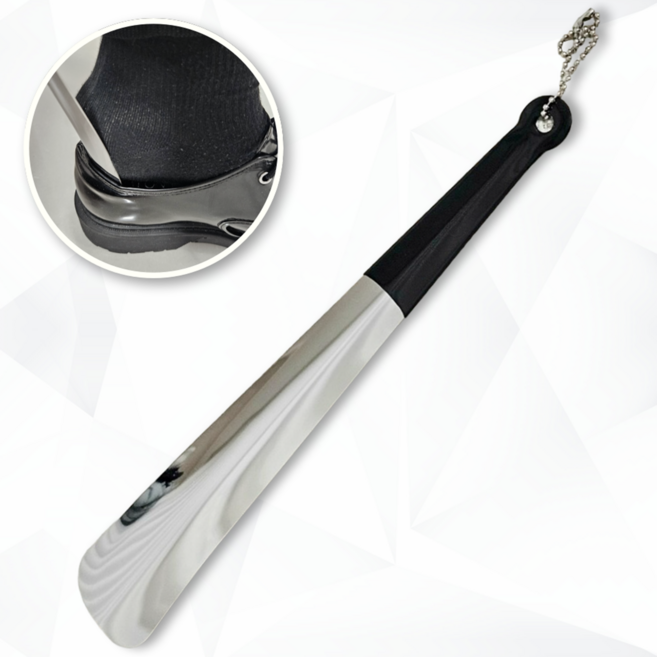 유즈데이 간편 착화 스테인리스 구두주걱, 1개, 실버