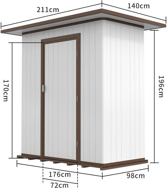 야외 농막 조립식창고 농기구보관함 정원 간이 농가 수납함 옥상 마당 수납 이동식 소형 창고, 중형(플라스틱 목재 바닥 포함)