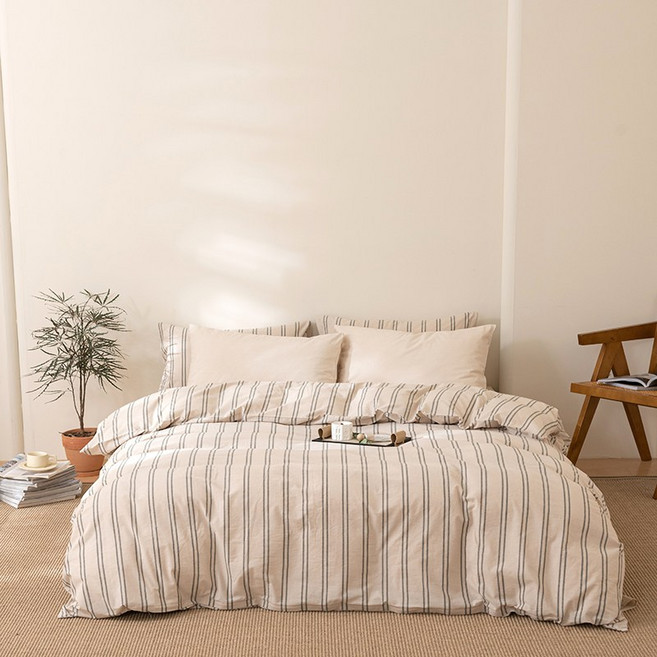 유판 100% 순면 이불커버 1개 + 베개커버 2개 침구세트 이불커버 베개커버 세트