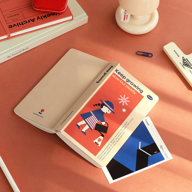 8mm유선 재생지 360도 펼침제본 핸디노트 라인 유선 포켓 수첩, 1개, 위캔드