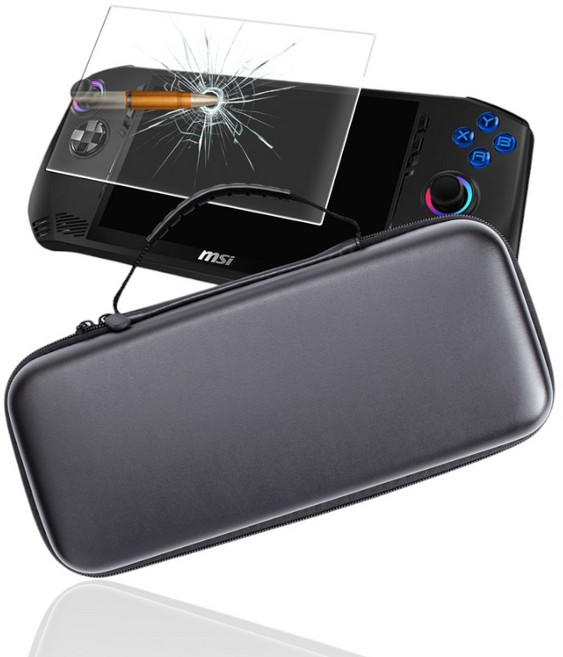MSI 클로 하드쉘 핸드 스트랩 수납 파우치 액정 강화유리 방탄필름, 1개
