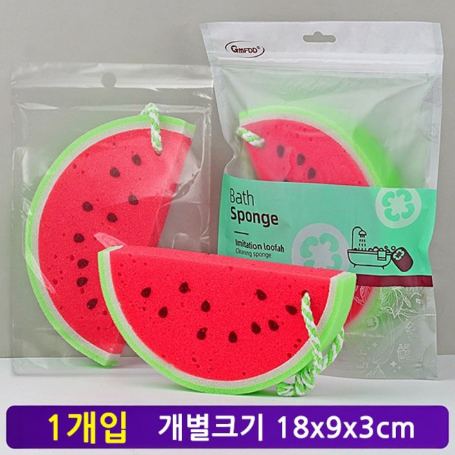 치프몰 수박 수세미 스펀지, 1개, 1개입, 반쪽 수박 18x9x3cm