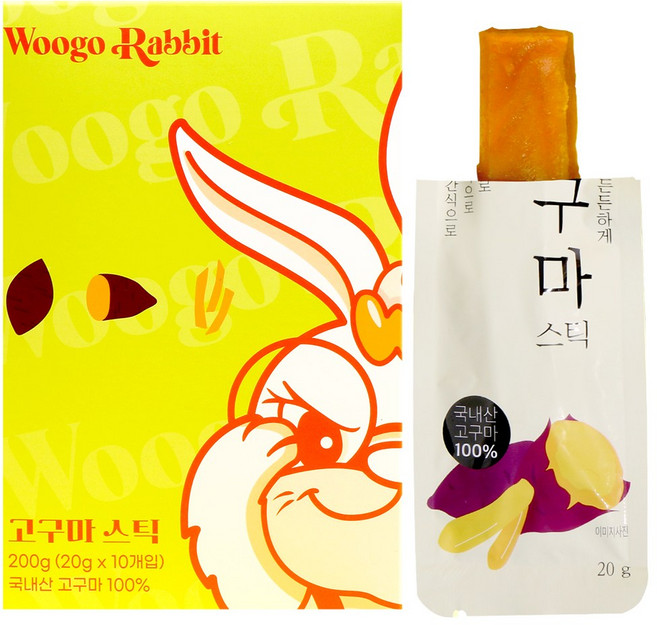 우고래빗 고구마 말랭이 스틱 10개입, 20g, 10개