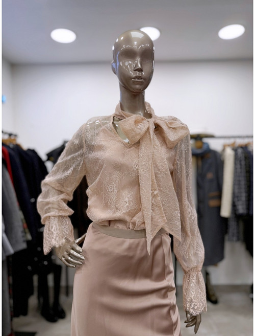 [제시뉴욕] 시스루 레이스블라우스 DE1-NSBH141S