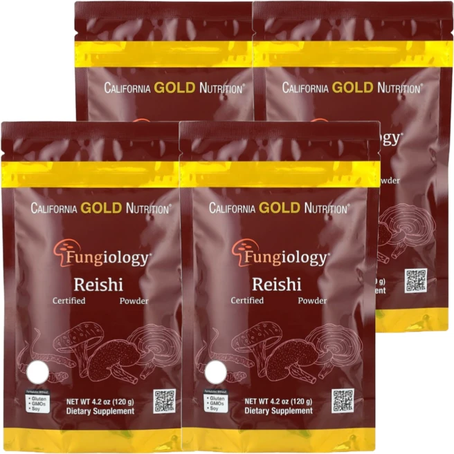 캘리포니아 골드 뉴트리션 CGN 영지버섯 분말 120g, 4개 - 쿠팡